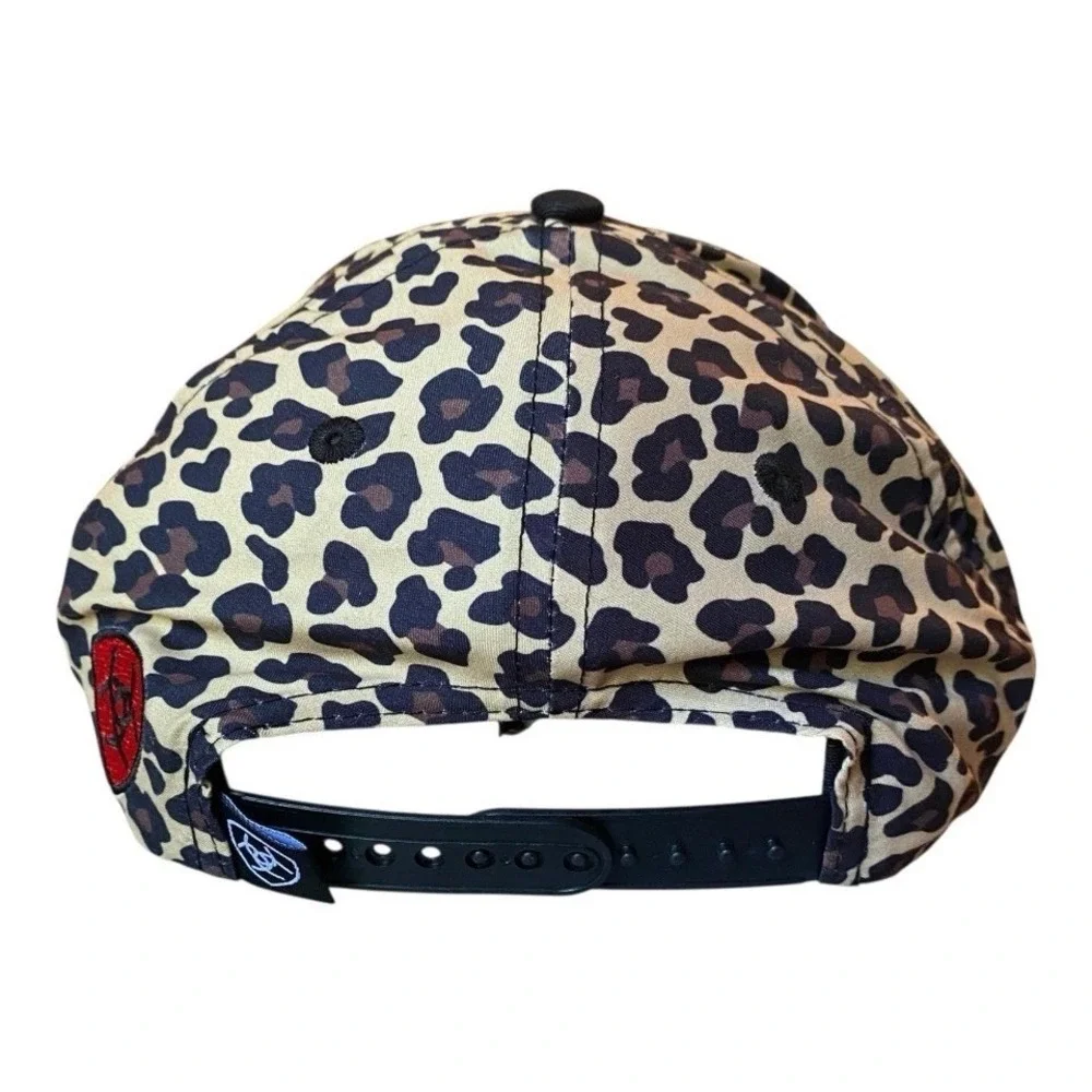Ariat Rodeo Mom Leopard Print Snapback Hat‎ Black Tan Western Baseball Cap NEW